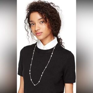 Kate Spade Silver Gatsby Dot Mini Scatter Crystal Long Necklace